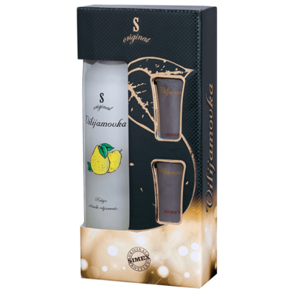 Rakija SIMEX Viljamovka lux 0,7l + 2 čaše gratis 0