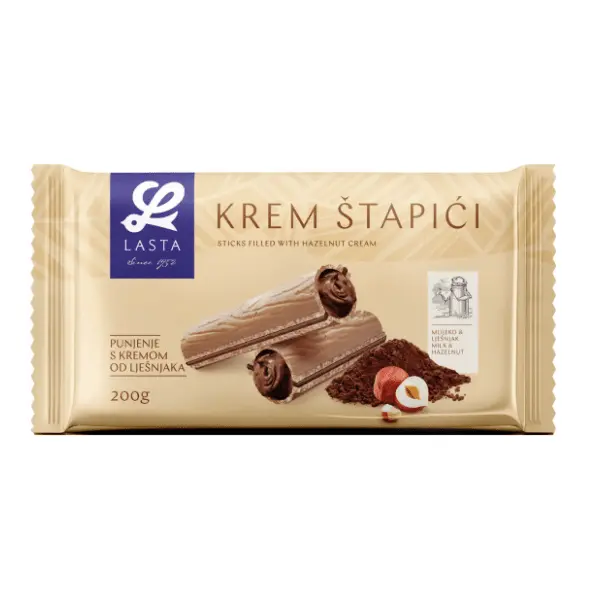 Vafl roleri LASTA kremasti lešnik 200g 0