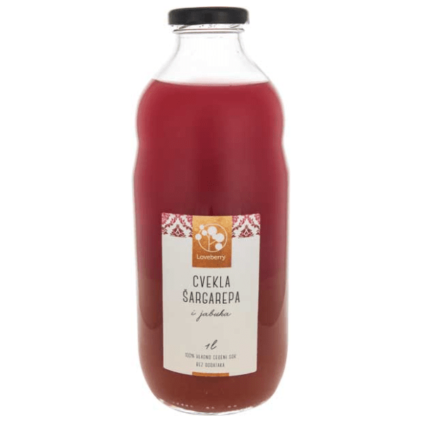 Voćni sok LOVEBERRY cvekla šargarepa jabuka 1l 0