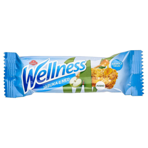 Žitni bar WELLNESS med jabuka 23g 0