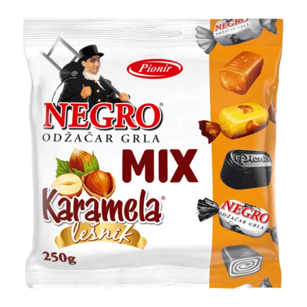 Bombone PIONIR mix Negro i Karamele 250g 0