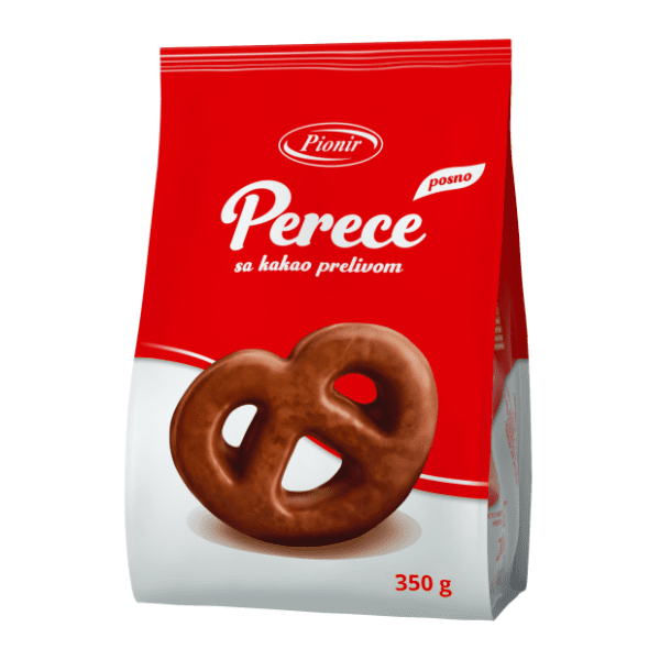 Čajne perece PIONIR prelivene čokoladom 350g 0