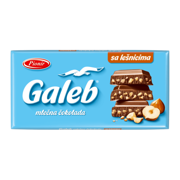 Čokolada PIONIR Galeb mlečna sa lešnikom 80g 0