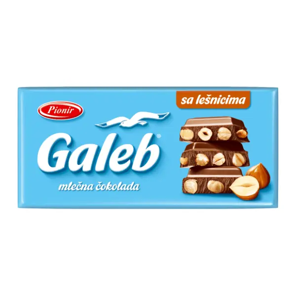 Čokolada PIONIR Galeb sa celim lešnicima 200g 0