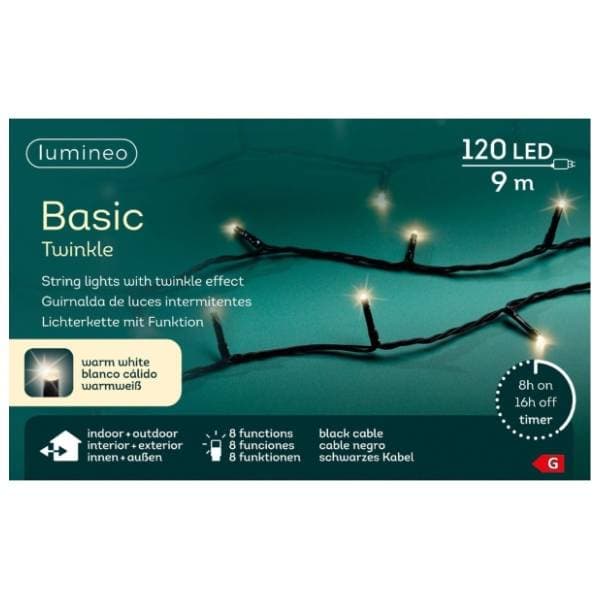 Lampice za jelku sa 120 LED dioda toplo belih Lumineo 1