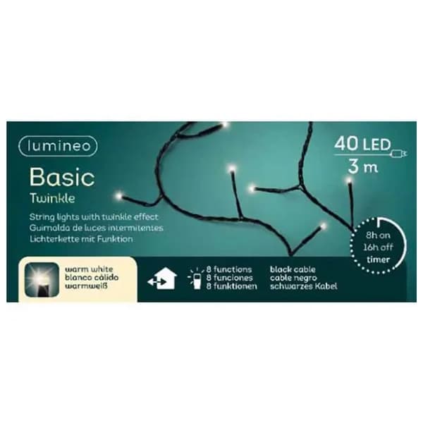 Lampice za jelku sa 40 LED dioda toplo belih Lumineo 30m 1