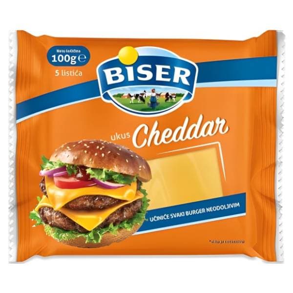 Lisnati sir BISER Cheddar 100g 0