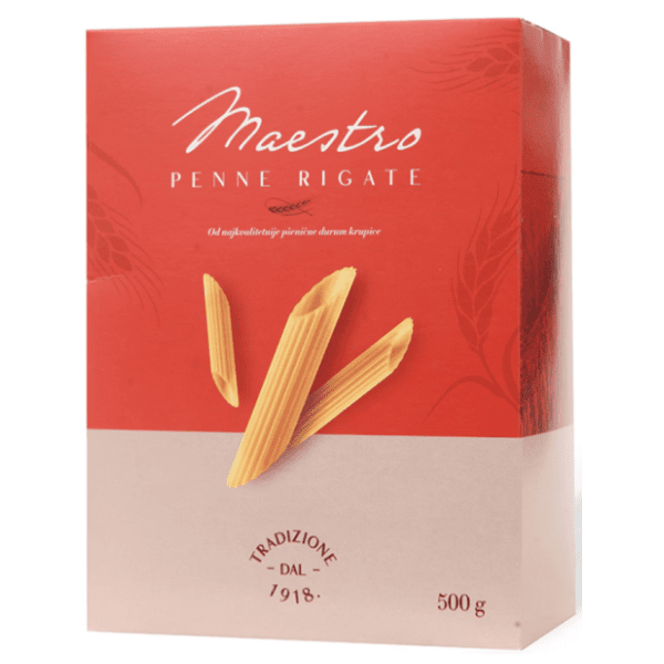 Makaroni DANUBIUS Maestro pipe rigate 500g 0