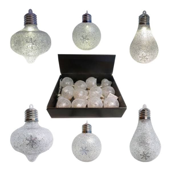 Novogodišnje kugle za jelku sa led svetlom 8cm Denis 12kom 0