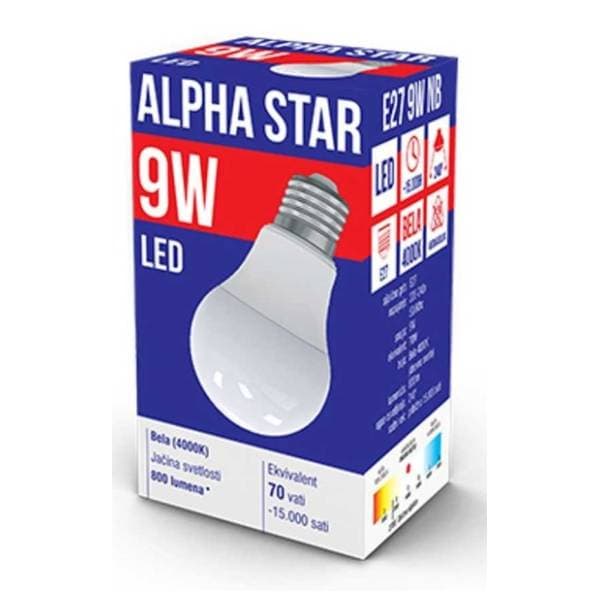 ALPHA STAR LED sijalica E27 9W 4000K 0
