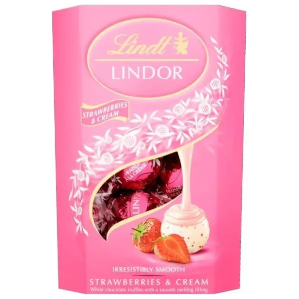 Bombonjera LINDT Lindor strawberry cream 200g 0