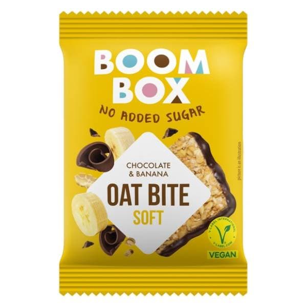 BOOM BOX ovsena pločica banana tamna čokolada 20g 0