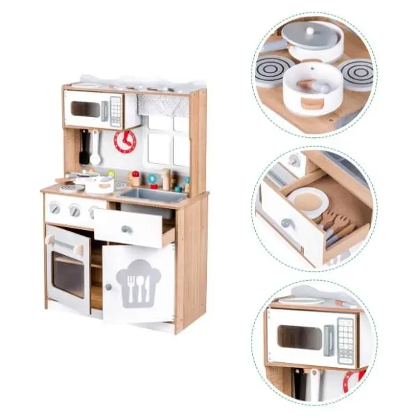 Drvena kuhinja sa kuhinjskim dodacima XXL ECO TOYS 1
