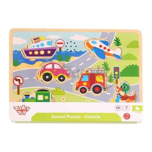 Drvena zvučna umetaljka Vozila TOOKY TOY 0