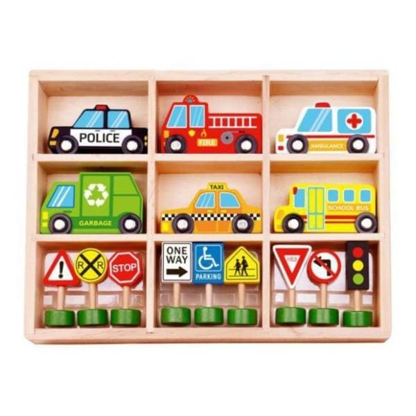 Drveni saobraćajni set TOOKY TOY 0