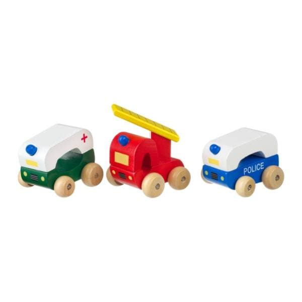 Drveni set vozalica 3 hitna vozila ORANGE TREE TOYS 1