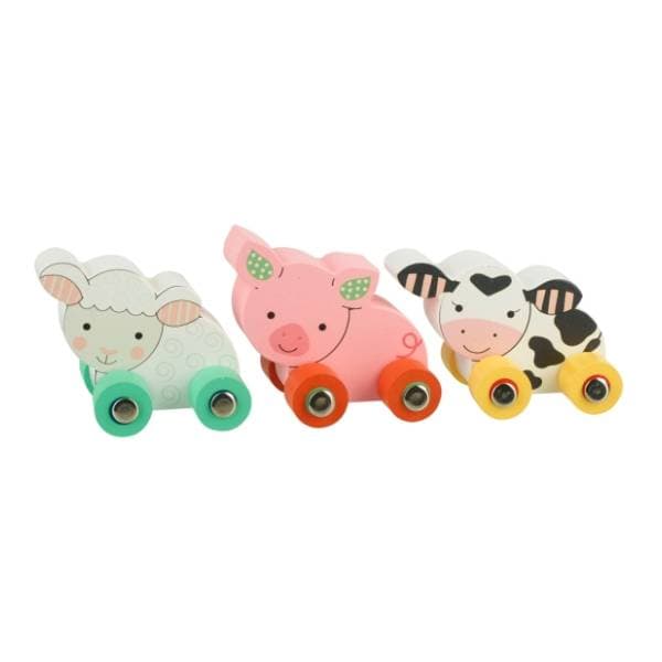 Drveni set vozalica Tri životinje sa farme ORANGE TREE TOYS 0