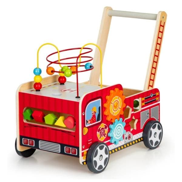 Edukativna drvena guralica sa kockama Vatrogasac ECO TOYS 0
