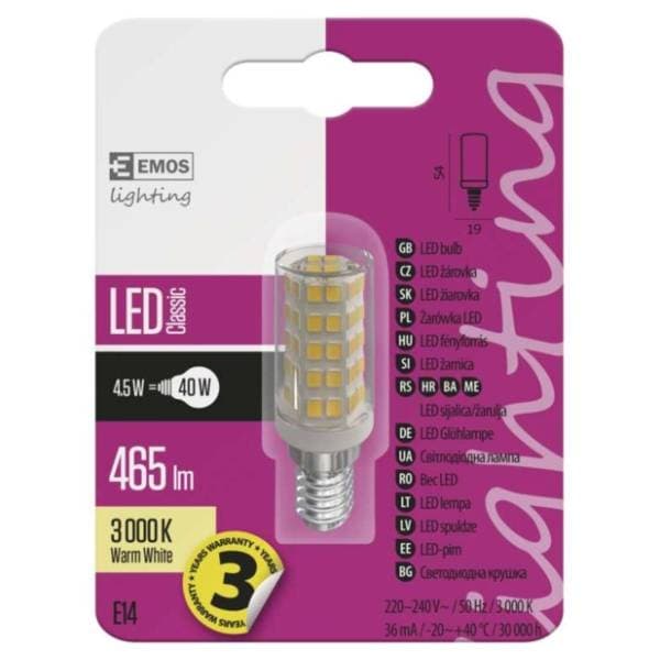 EMOS LED sijalica E14 4,5W Classic Jc A++ WW ZQ9140 0