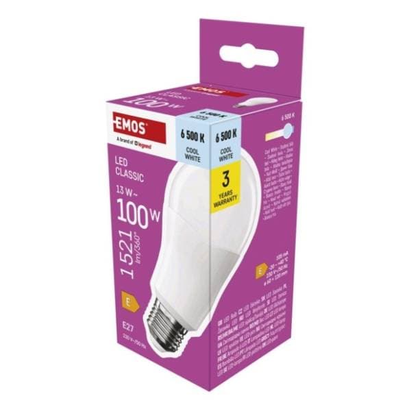 EMOS LED sijalica E27 13W A60 CW ZQ5E64 0