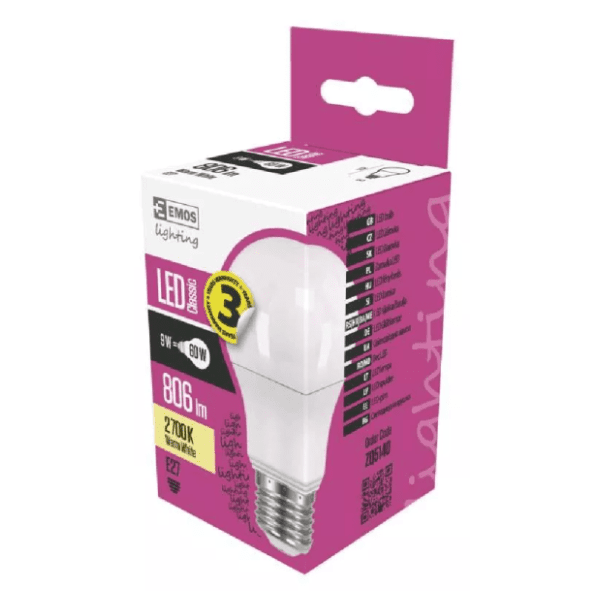 EMOS LED sijalica E27 9W Classic A60 WW ZQ5140 0