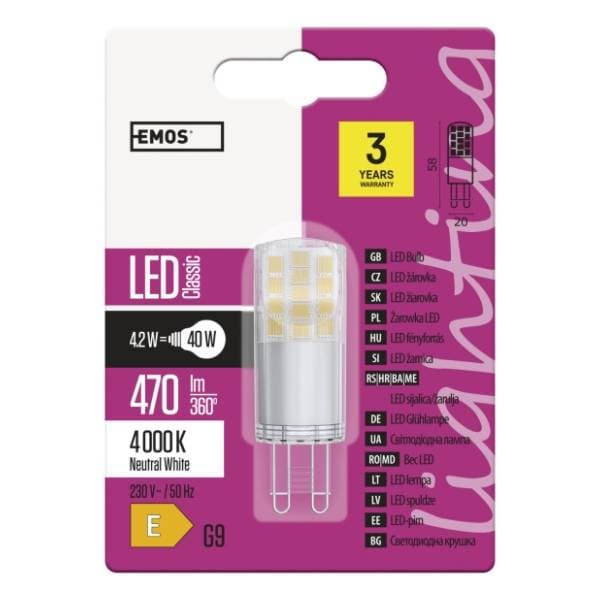 EMOS LED sijalica G9 4,2W Classic ZQ9542 0