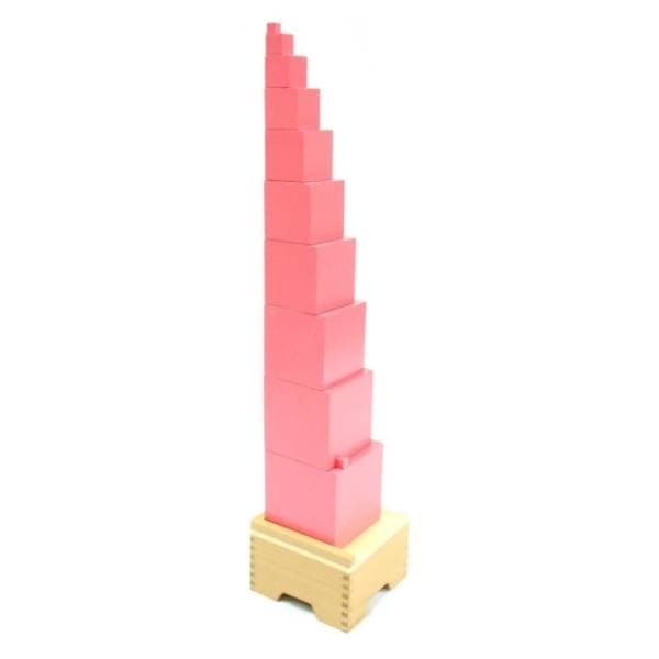 Igračka kula sa postoljem MONTESSORI pink 0