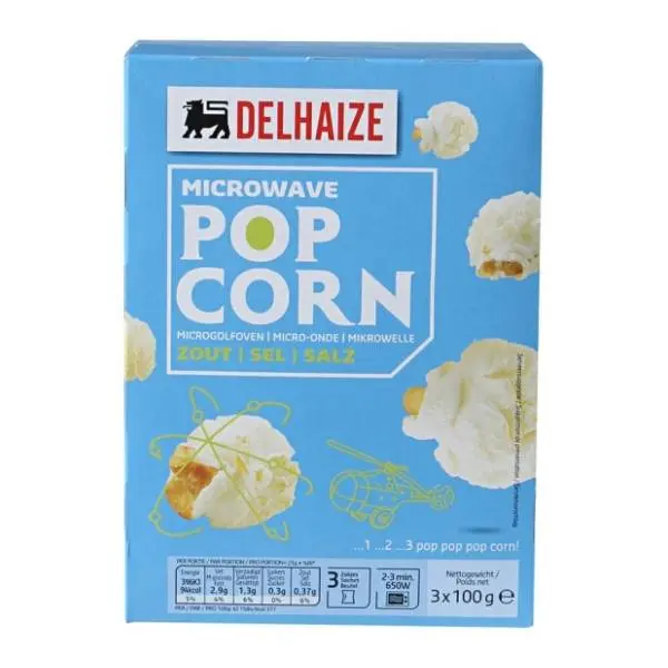 Kokice DELHAIZE za mikrotalasnu slane 3x90g 0