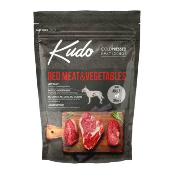 KUDO Mini adult crveno meso i povrće 3kg 0