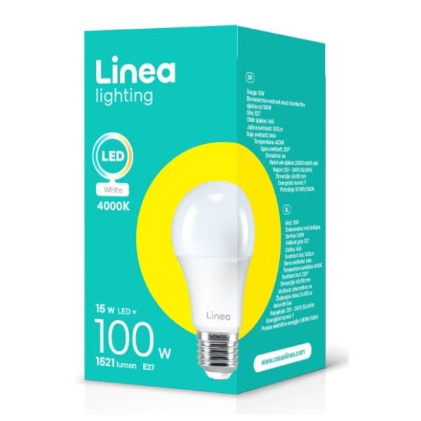 LINEA LED sijalica 15W (100W) A60 4000K 0