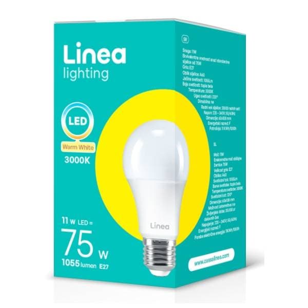 LINEA LED sijalica E27 11W (75W) A60 3000K 0