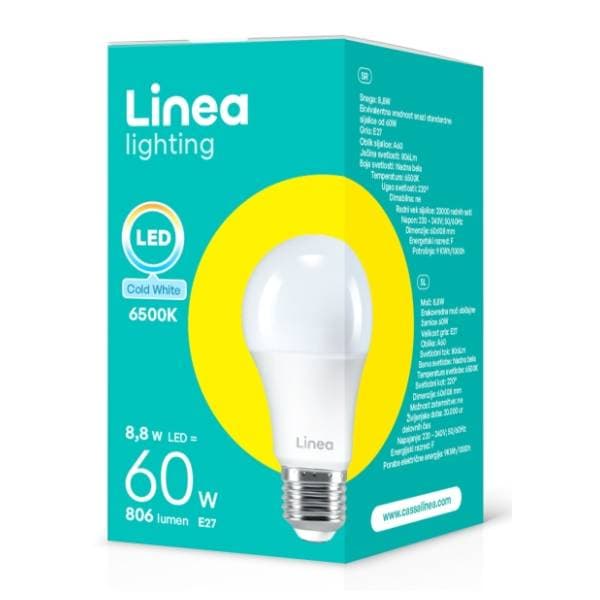 LINEA LED sijalica E27 8,8W (60W) A60 4000K 0