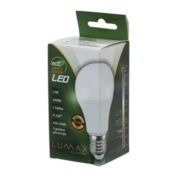 LUMAX LED sijalica E27 12W Eco 3000K 0