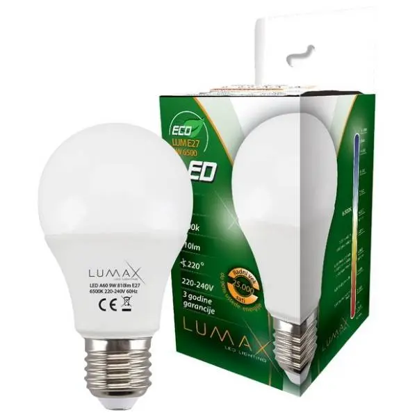 LUMAX LED sijalica E27 9W Eco 6500K 0
