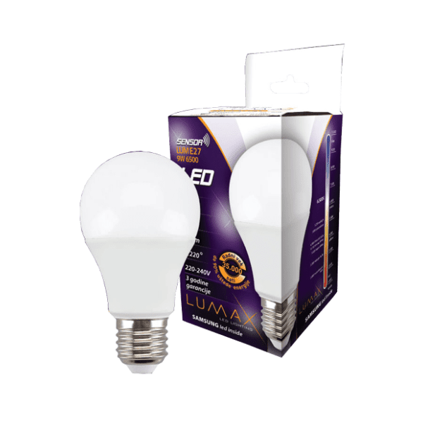 LUMAX LED sijalica E27 9W Sensor 6500K 0