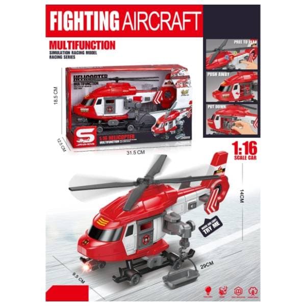 Multifunkcionalni policijski helikopter MRX TOYS crveni 0