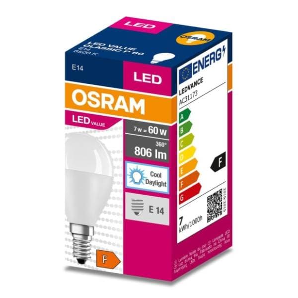 OSRAM LED sijalica E14 7W (60W) 6500K 0