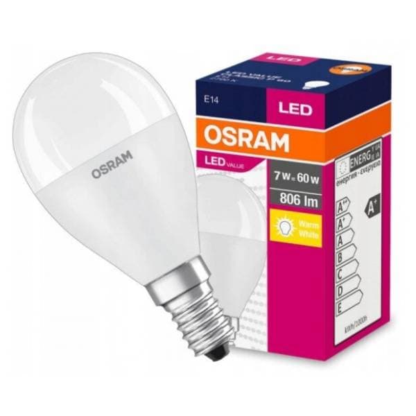 OSRAM LED sijalica lopta E14 7W (60W) 2700K 0