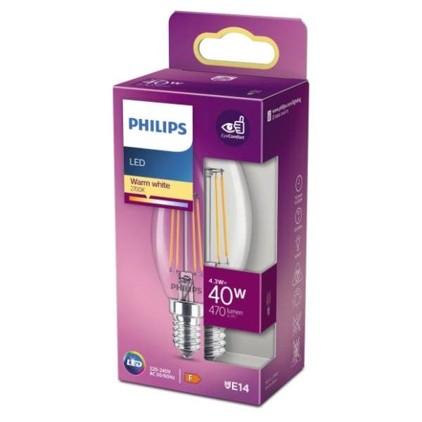 PHILIPS LED sijalica E14 4,3W (40W) B35 WW CL ND RFSRT4 1