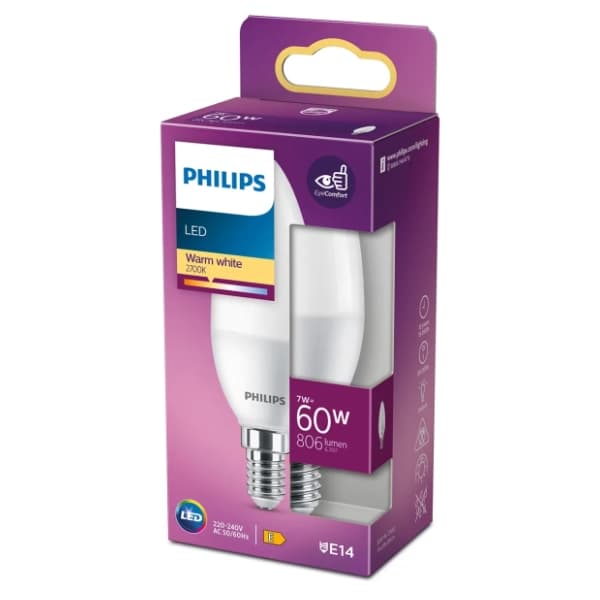 PHILIPS LED sijalica E14 7W (60W) B38 WW FR ND 1PF/12 0