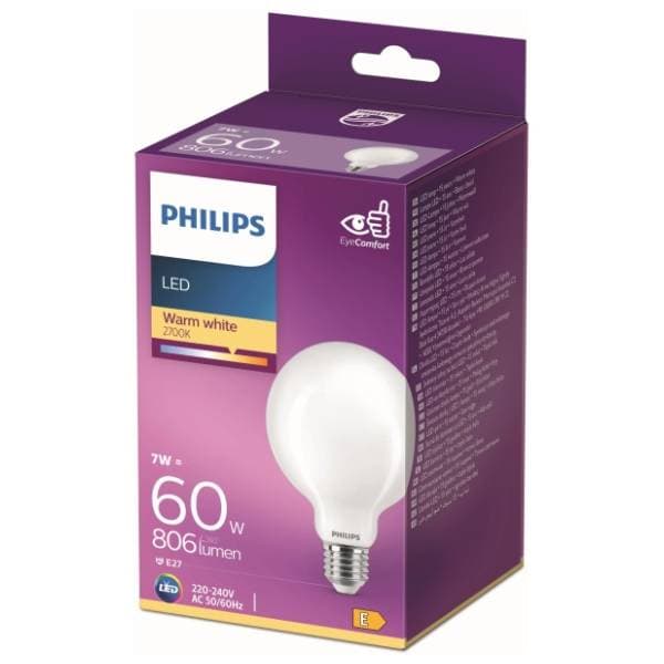PHILIPS LED sijalica E27 7W (60W) Classic G93 WW MAT ND PS743 0