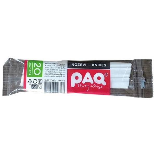 Plastični noževi PAQ 20kom beli 0