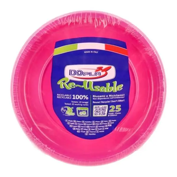 Plastični tanjiri DOPLA 25kom pink 0