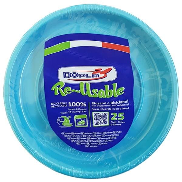 Plastični tanjiri DOPLA 25kom tirkizni 0