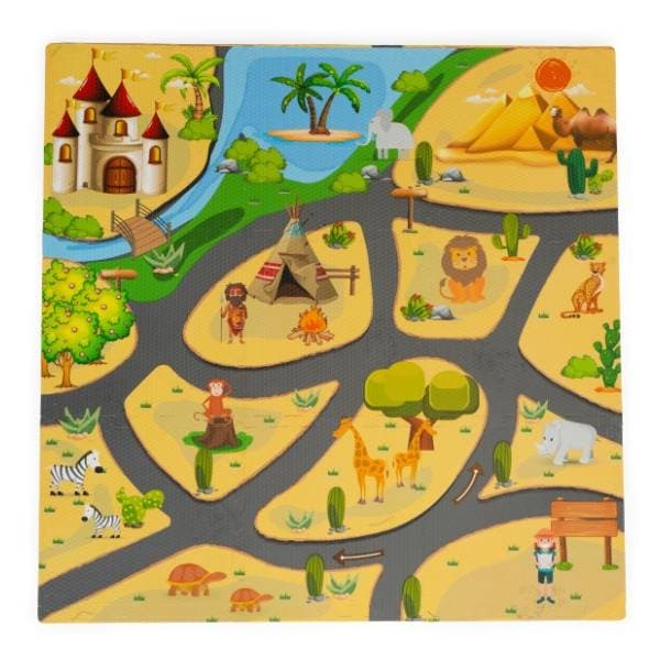 Podloga za igru Safari puzzle 9 elemenata ECO TOYS 0