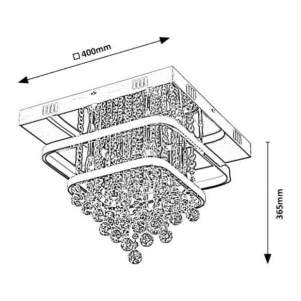 RABALUX LED plafonjera 36W + E14 4x40W luster 2239 2