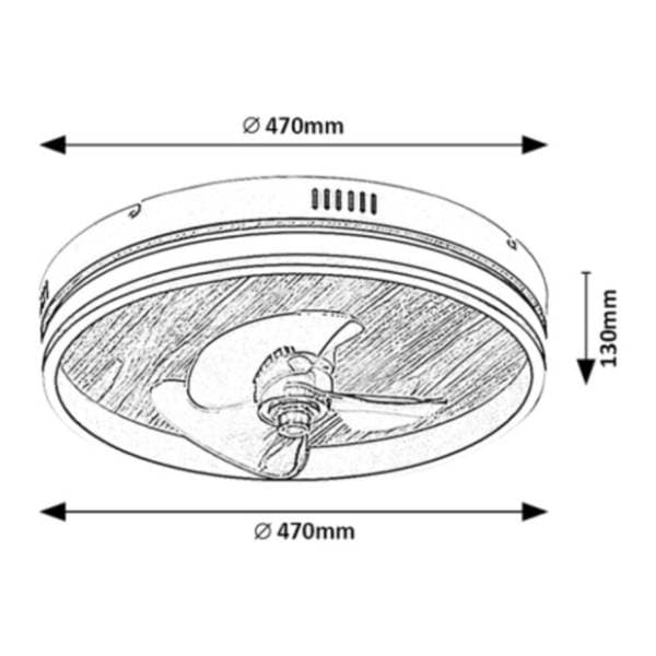 RABALUX LED plafonjera ventilator 30W fi 47cm Faustine 71016 3