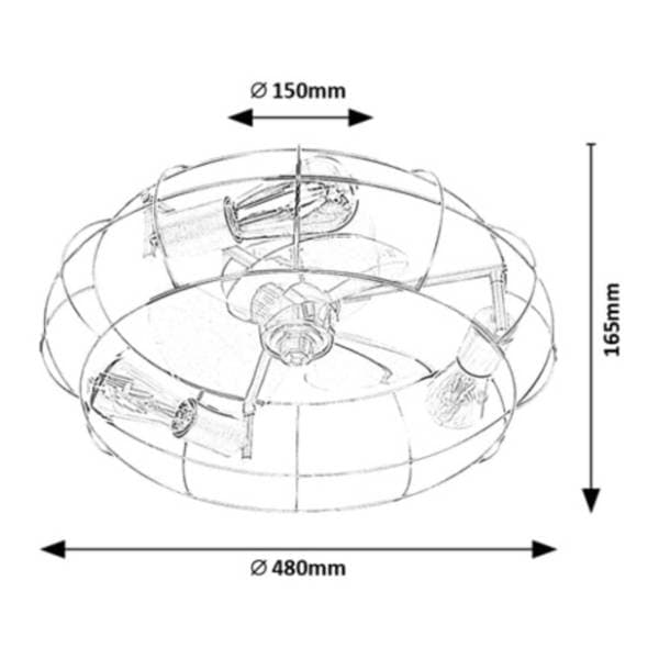 RABALUX LED plafonjera 3x25W E27 fi 47cm Cadmus 71043 2