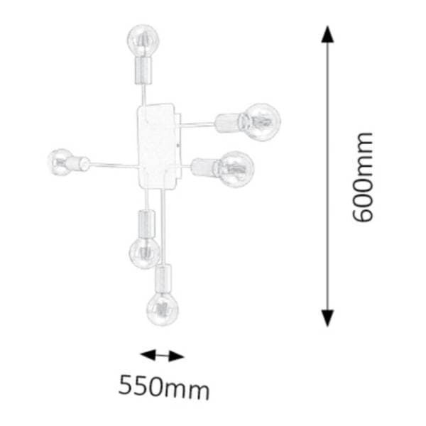 RABALUX plafonjera 6x15W E27 Lanny 2103 2