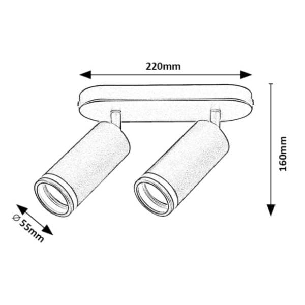 RABALUX spot svetiljka 2x35W GU10 fi 22cm Senobia 7303 2